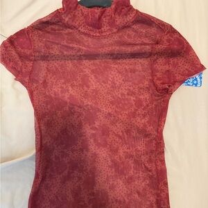 Free People Burgundy Lace Blouse